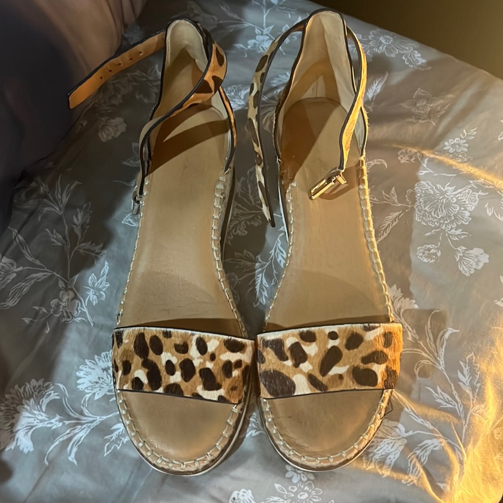 Cheetah print small platform shoes